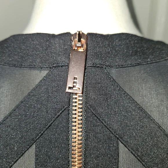 Ted Baker London Black Mesh Bodycon Dress Size 2